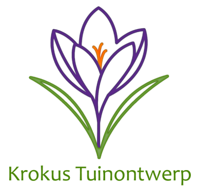 afbeelding paarse krokus met groene bladeren - logo Krokus Tuinontwerp